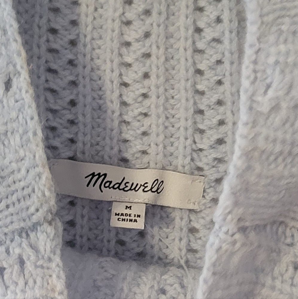 Madewell Pointelle-Stitch Mockneck Sweater -  Heather Pale Dawn - Picture 10 of 14